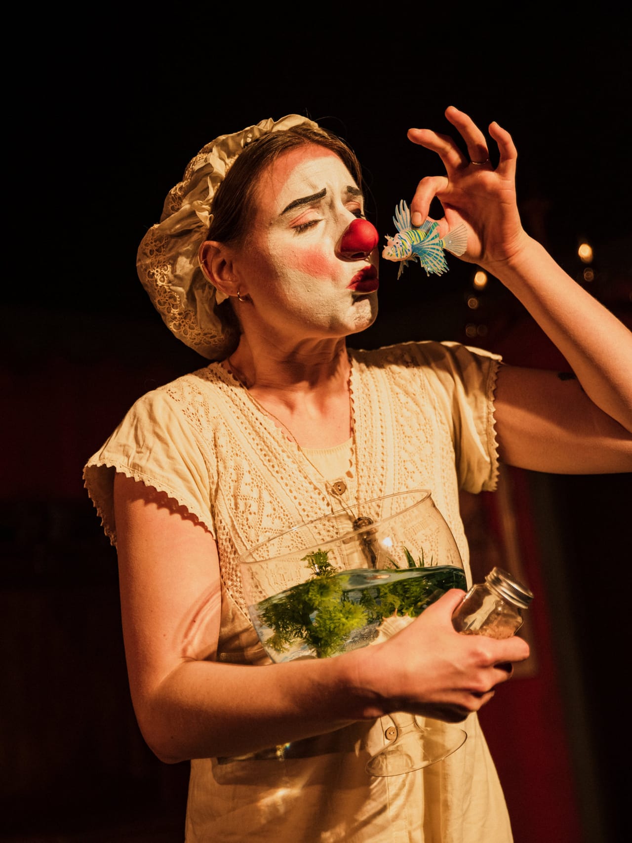 Les deux clowns du spectacle Oupelaye! en scène